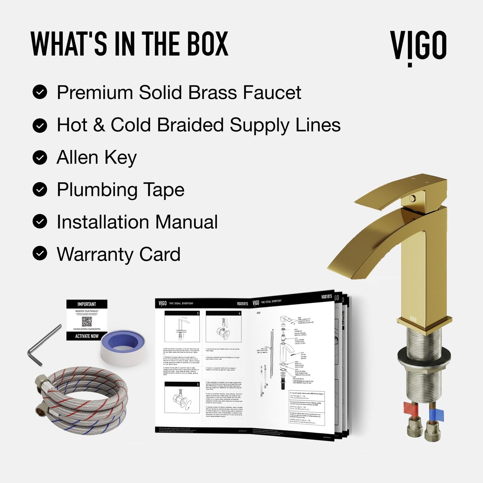 Satro Single Handle Single Hole Bathroom Sink Faucet, WaterSense Certified, Matte Gold R0U8 - product image 8
