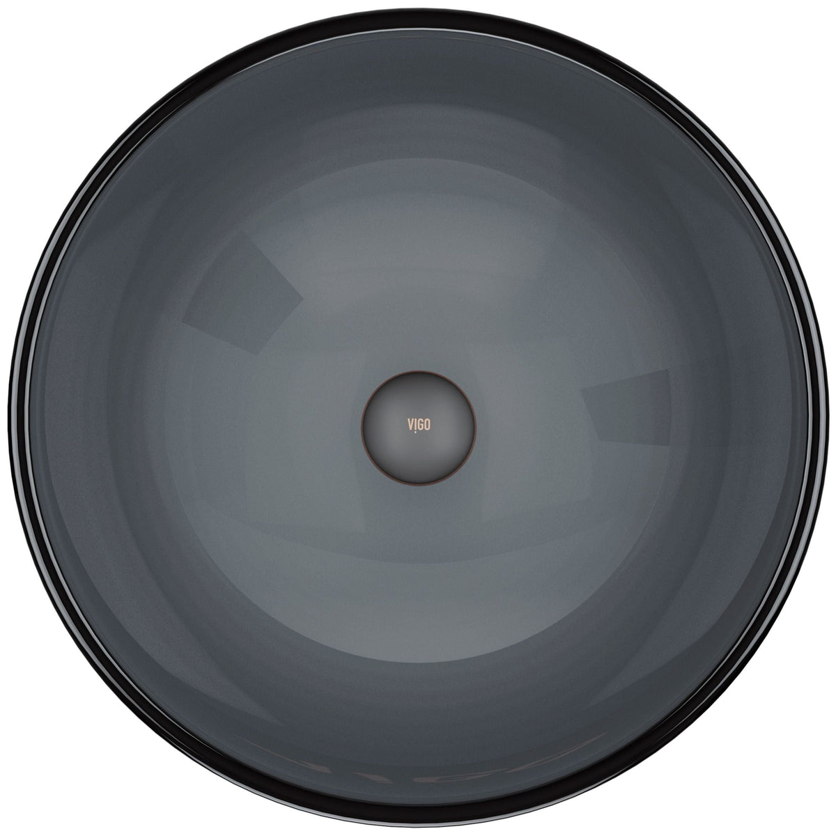 Sheer Glass Round Vessel Bathroom Sink/Basin with Deep Bowl, Black V7F9 - product image 2