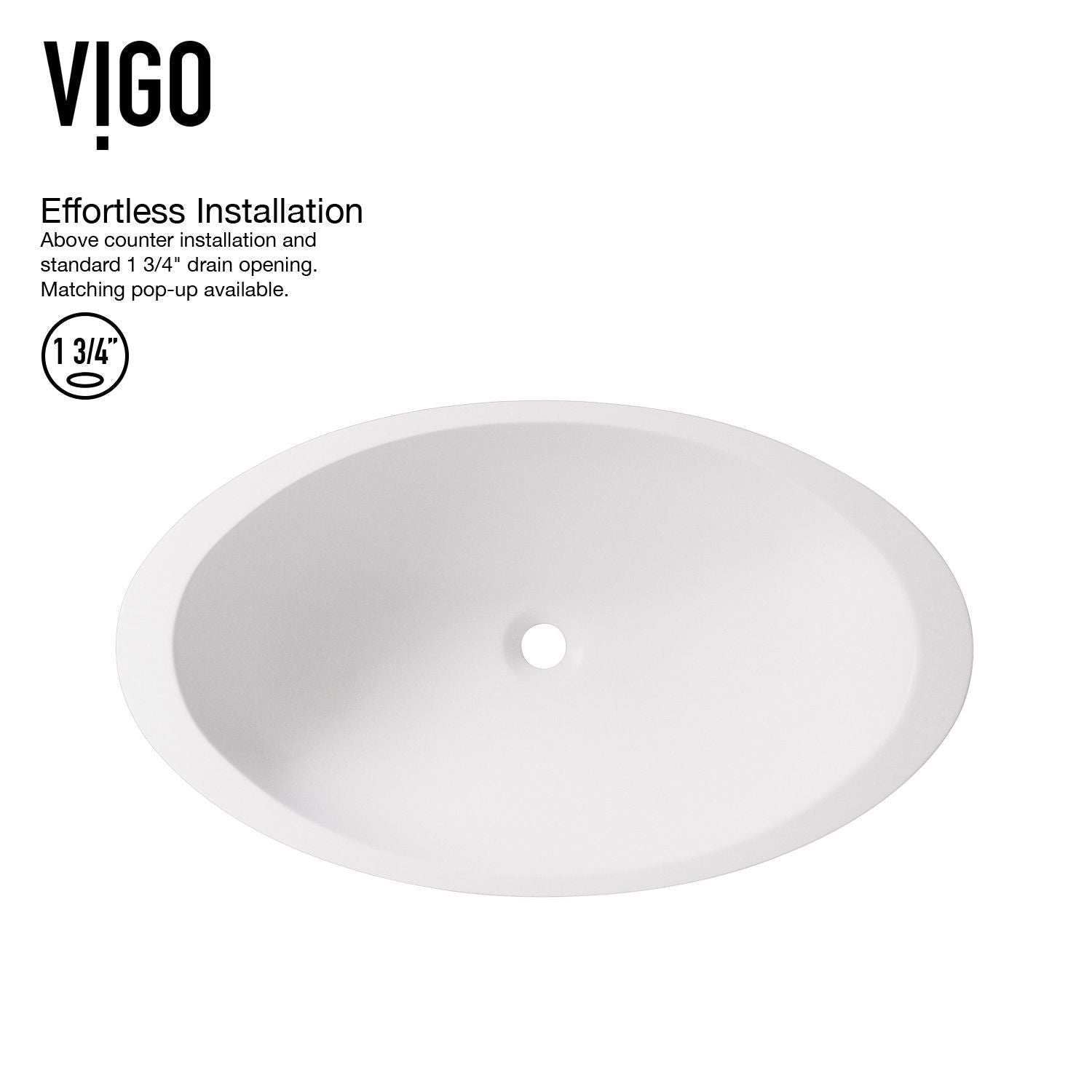 Wisteria MatteStone White Bathroom Sink/Basin Set with Apollo Faucet and Oval Composite Vessel E8B2 - product image 3