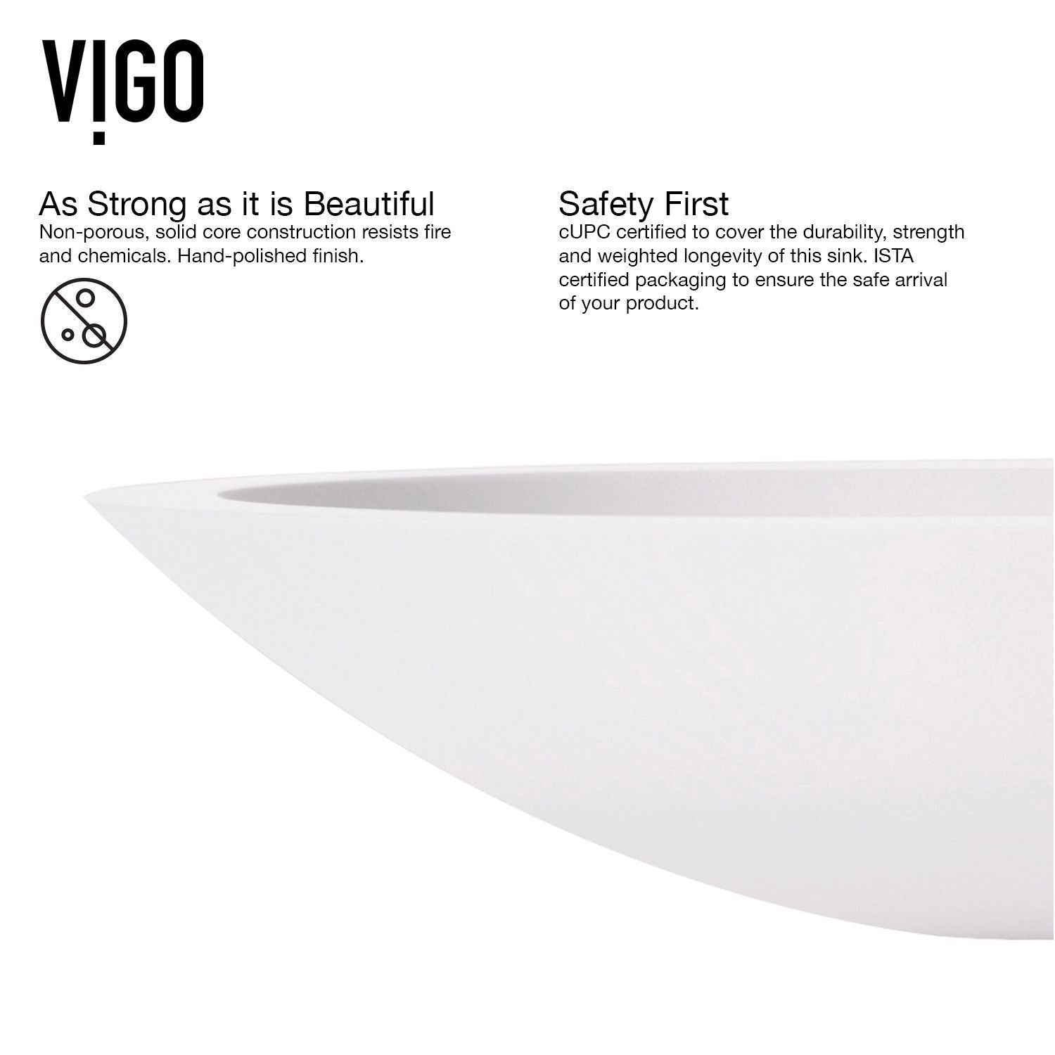 Wisteria MatteStone White Bathroom Sink/Basin Set with Cass Faucet and Oval Composite Vessel A2V1 - product image 7
