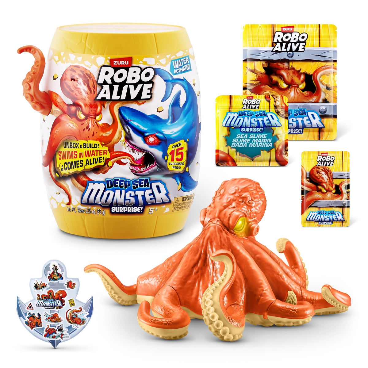 Robo Alive Deep Sea Monster Surprise Unboxing Playset Capsule for Ages 5+ L8P6 - product image 1