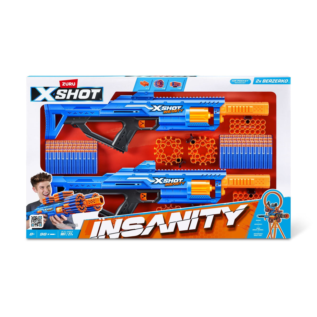X-Shot Insanity-Series 1 Berzerko Dart Blaster with 96 Darts, 2-pk, Ages 8+ N4R8 - product image 2