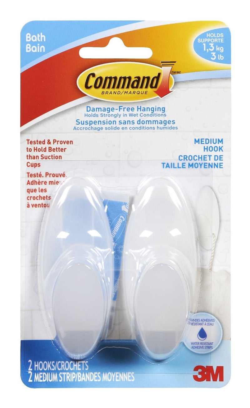 3M Command Medium Bathroom Hook, 2-pk D1R7