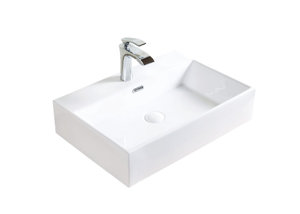 Bath Raylee Ceramic Vessel Bathroom Sink/Basin with Overflow, Glossy White V5L8 - product image 1