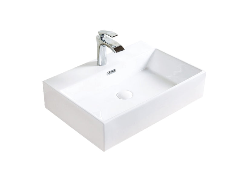 Bath Raylee Ceramic Vessel Bathroom Sink/Basin with Overflow, Glossy White E1Q2