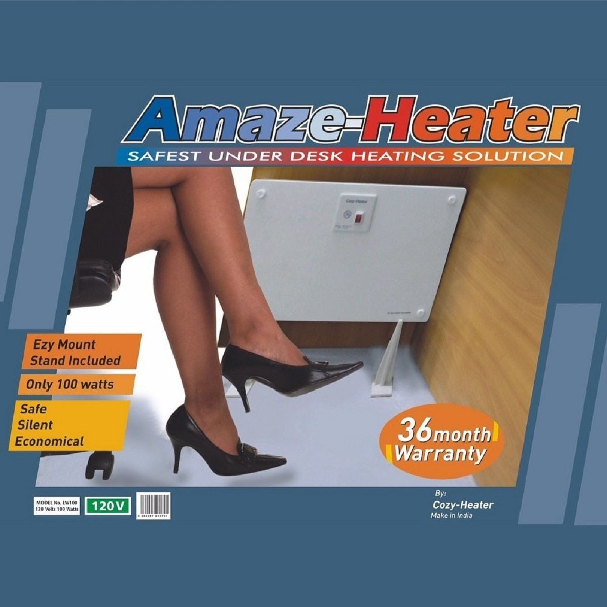 Heater Ceramic Under the Desk Space Heater with Ezymount Stands, 100W, White T9O7 - product image 6