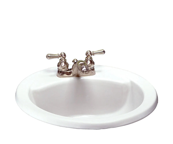 Cadet Round 4-in Center Drop-In Bathroom Sink/Basin with Overflow, White, 19-in Z7M9