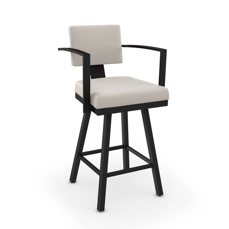 Akers Swivel Bar Stool with Padded Backrest, Multiple Colours, 30-in B0Q1