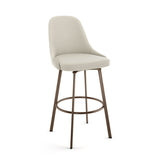 Harper Swivel Counter Stool with Backrest, Bronze Frame & Cream Fabric, 26-in N7V5 - product image 1