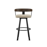 Lars Wood Swivel Bar Stool with Backrest, Black Frame, 30-in H3W2 - product image 1