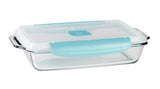 Rectangular Glass Bakeware Container with TrueLock Vented Locking Lid, 3-qt Q6B0 - product image 1