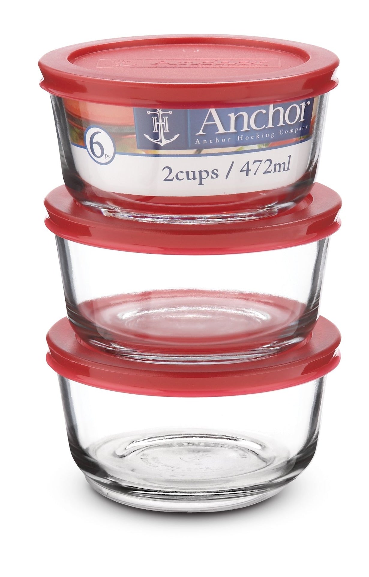 Round Glass Storage Container Set with Lids, 3 Count R6M1 - product image 1