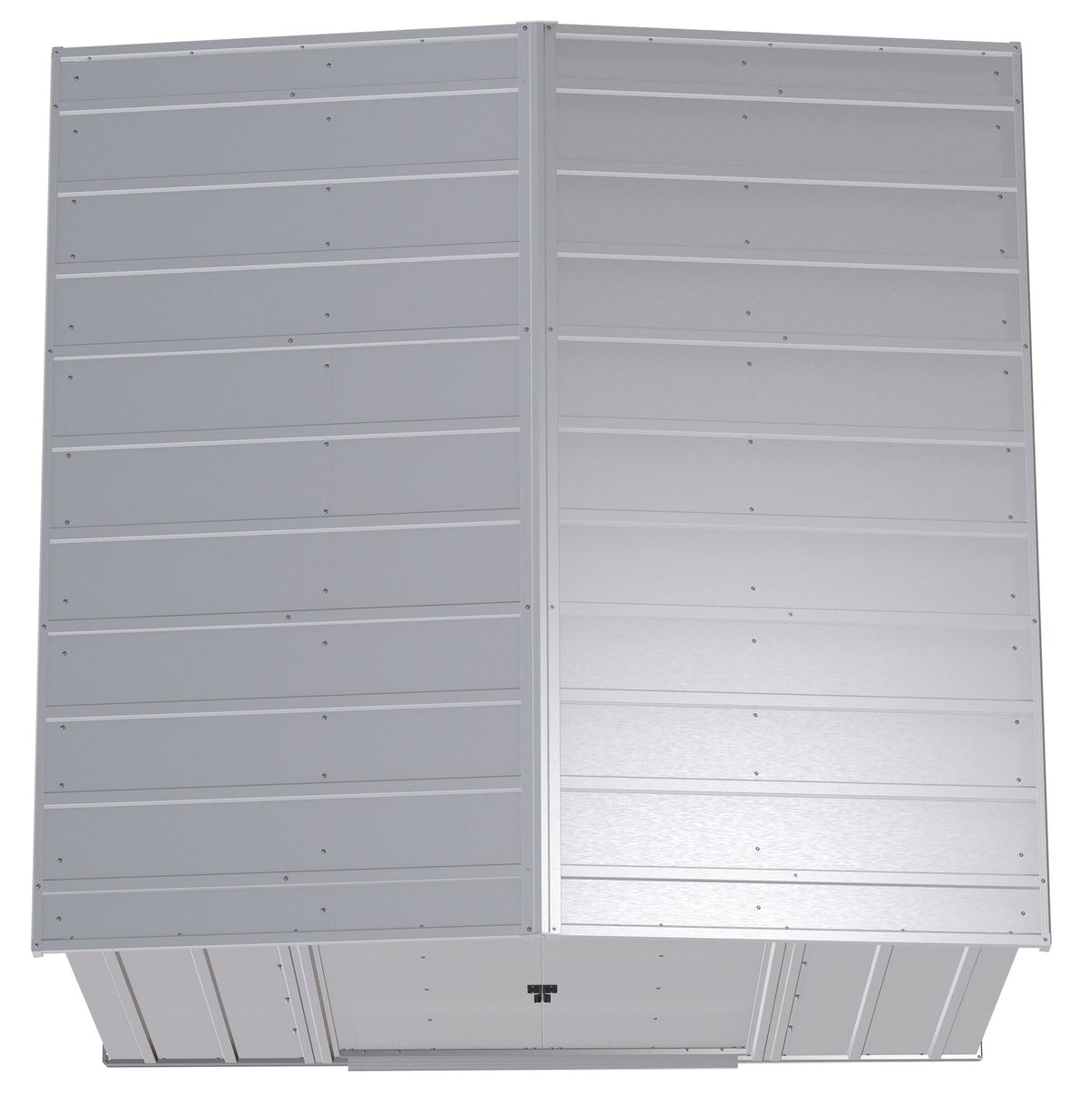 Classic Galvanized Steel Storage Shed, Flute Grey, 8-ft x 8-ft A9G9 - product image 4