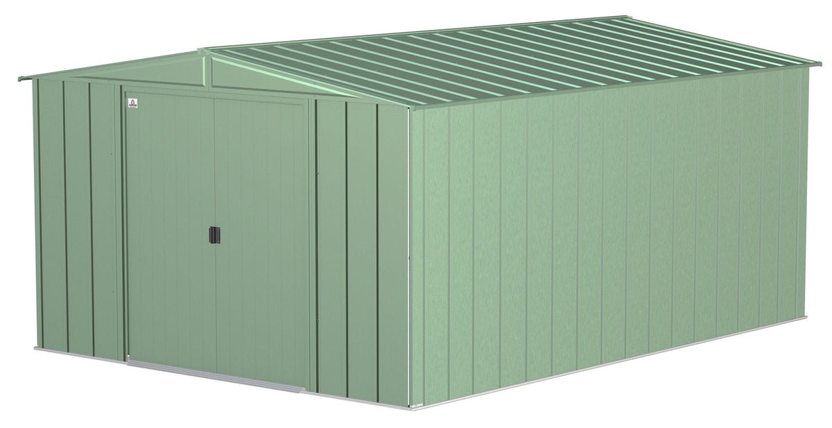 Classic Galvanized Steel Storage Shed, Sage Green, 10-ft x 14-ft P7K8 - product image 1