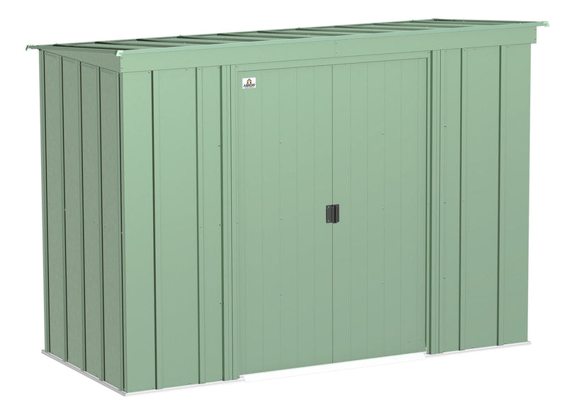 Classic Galvanized Steel Storage Shed, Sage Green, 8-ft x 4-ft Y5P0