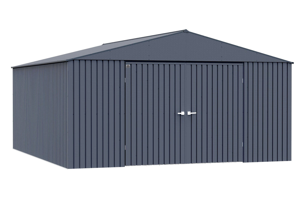 Elite 14x16-ft Anthracite Steel Storage Shed Q7Y0 - product image 4