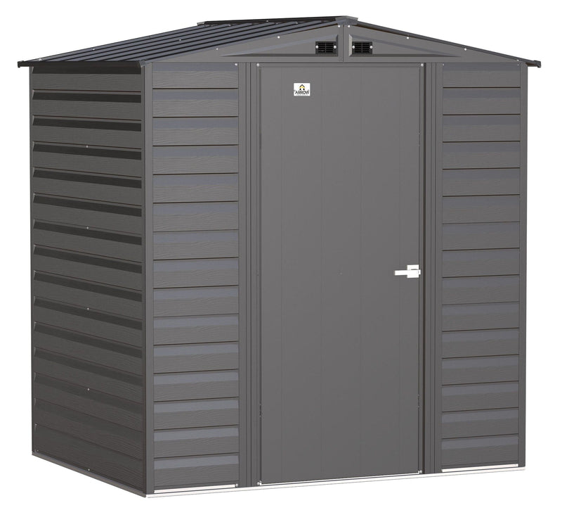 Select Galvanized Steel Storage Shed, Charcoal, 6-ft x 5-ft F8S5