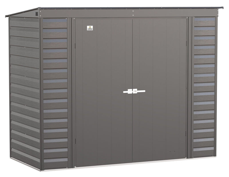 Select Galvanized Steel Storage Shed, Charcoal, 8-ft x 4-ft D7Z9