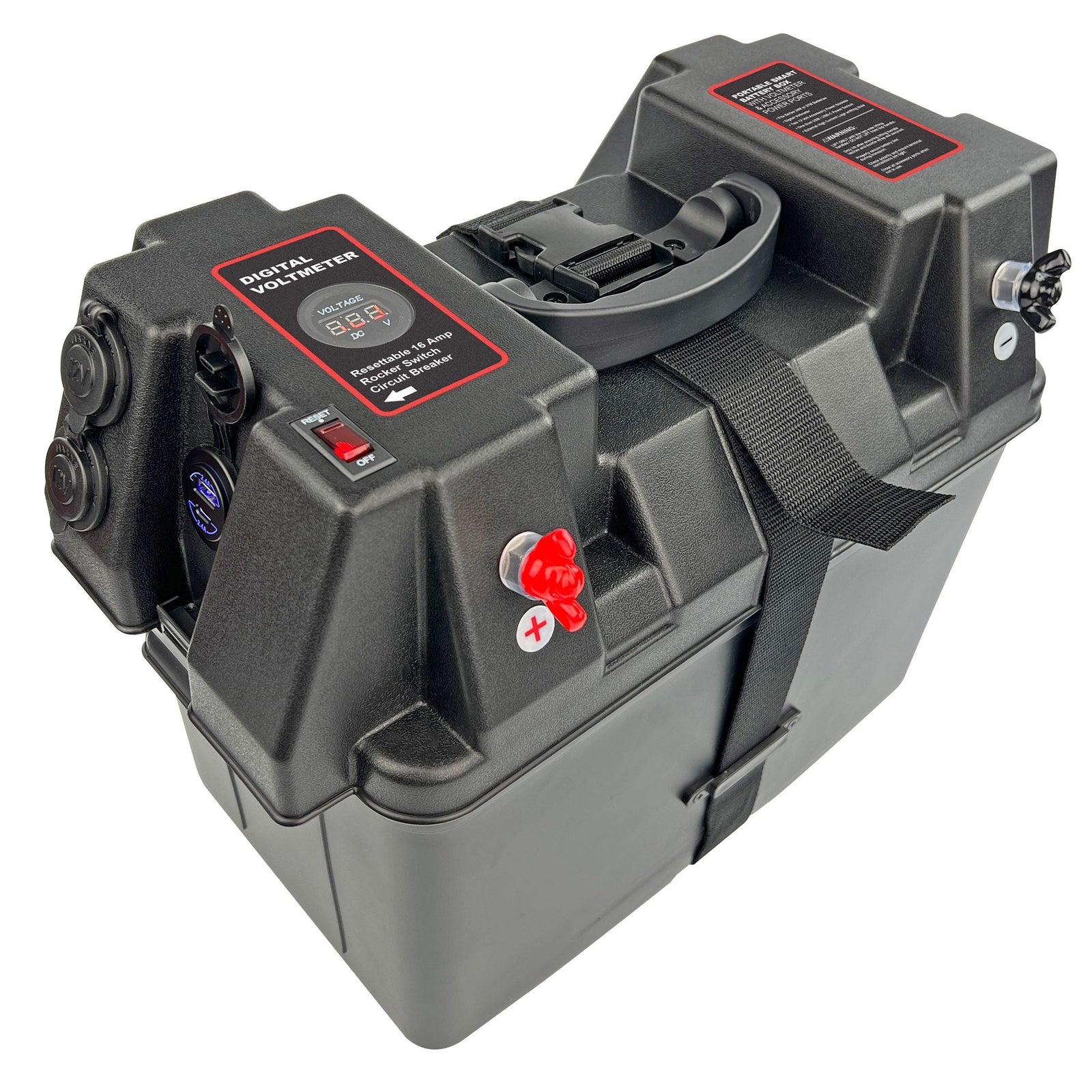 Battery Box Power Station with Charge Indicator, Black W6H9 - product image 1