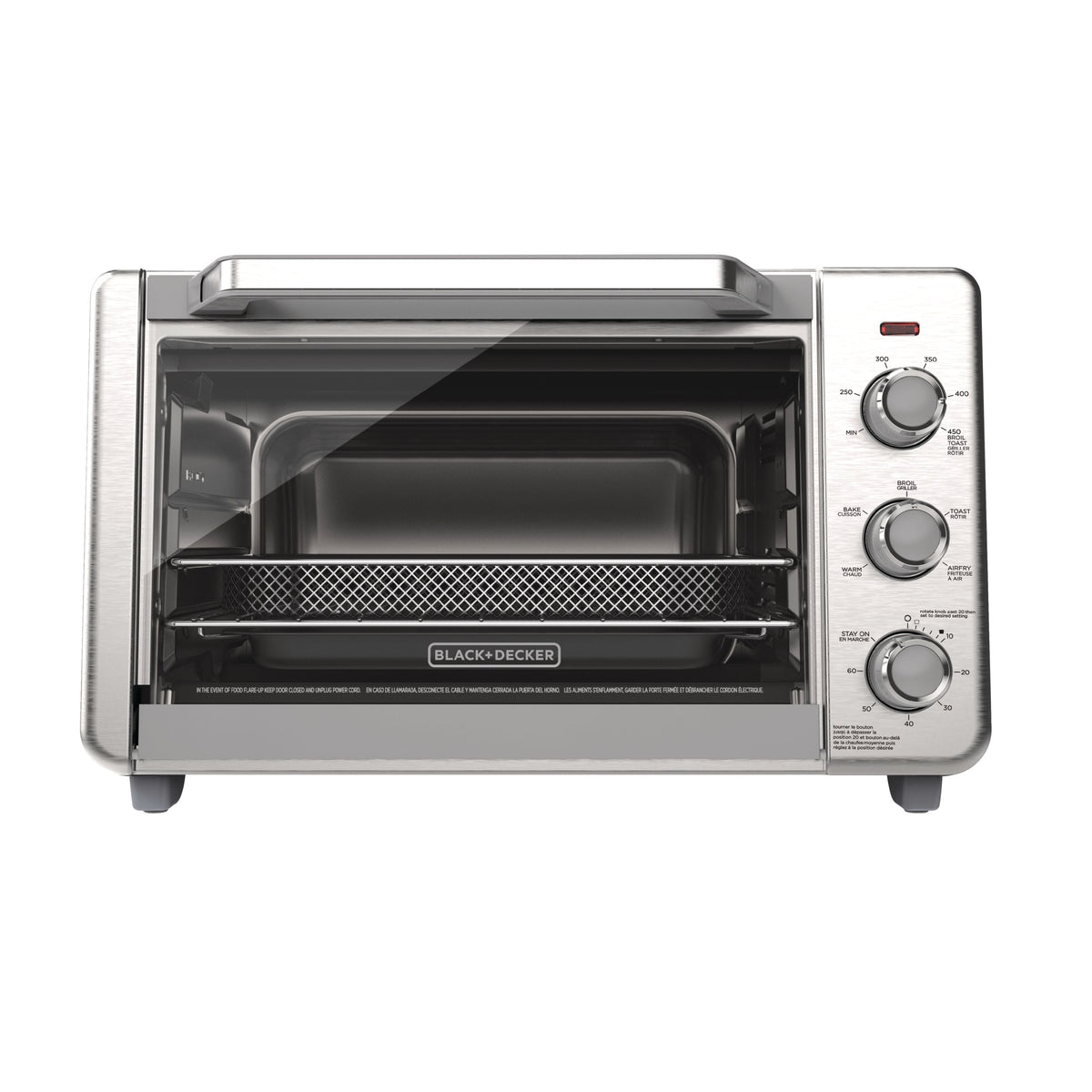 Crisp 'N bake 6-Slice Air Fryer Toaster Oven, Stainless Steel, 5 Cooking Functions R3T2 - product image 1