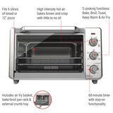 Crisp 'N bake 6-Slice Air Fryer Toaster Oven, Stainless Steel, 5 Cooking Functions I8E3 - product image 3