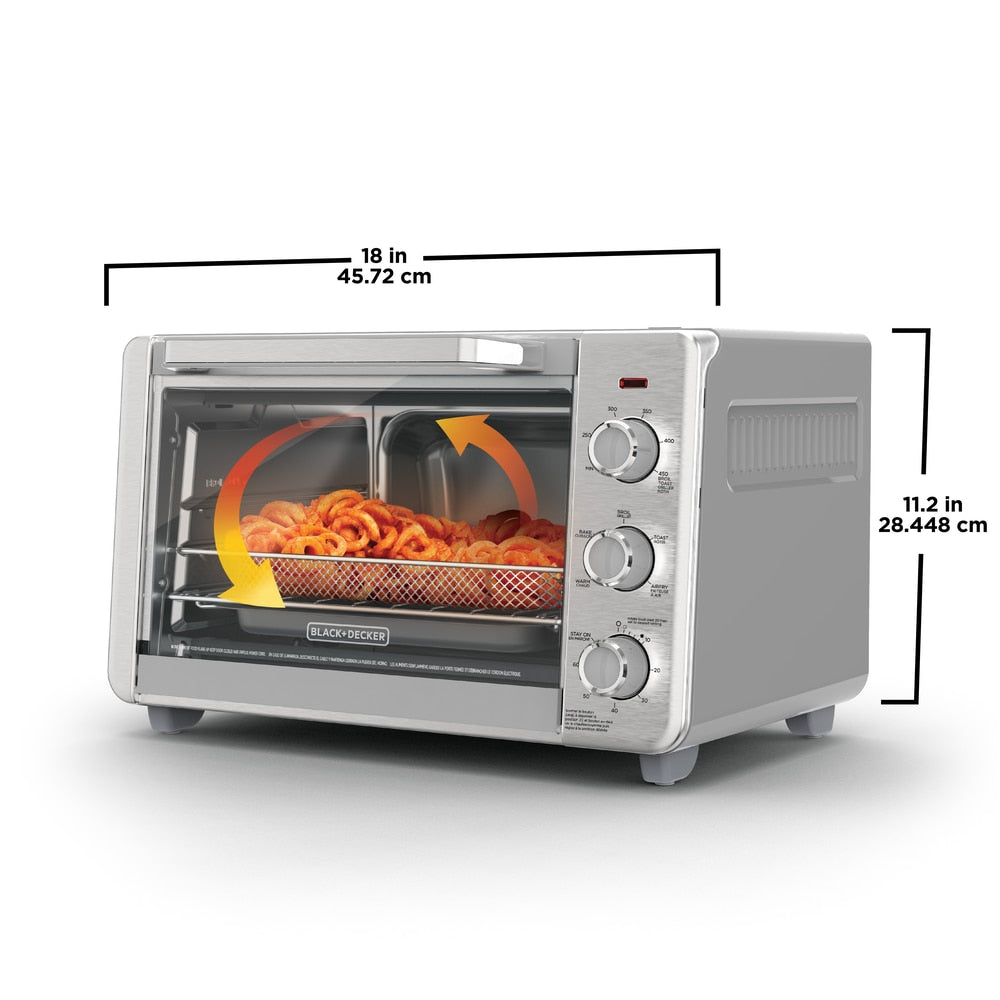 Crisp 'N bake 6-Slice Air Fryer Toaster Oven, Stainless Steel, 5 Cooking Functions R3T2 - product image 4