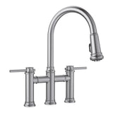 Empressa Pull-Down Dual-Spray Bridge Faucet, PVD Steel T6G7 - product image 1