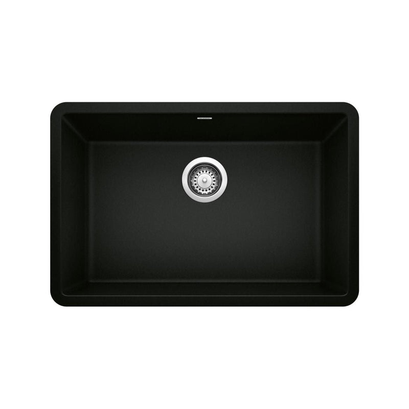 Precis SILGRANIT 27-in Single Bowl Undermount Kitchen Sink, Coal Black G1X6