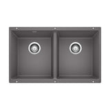 Precis SILGRANIT 29-in 50/50 Double Bowl Undermount Kitchen Sink, Cinder S4I4 - product image 1