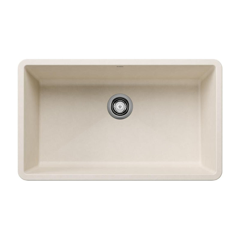 Precis SILGRANIT 32-in Super Single Undermount Kitchen Sink, Soft White I9B4