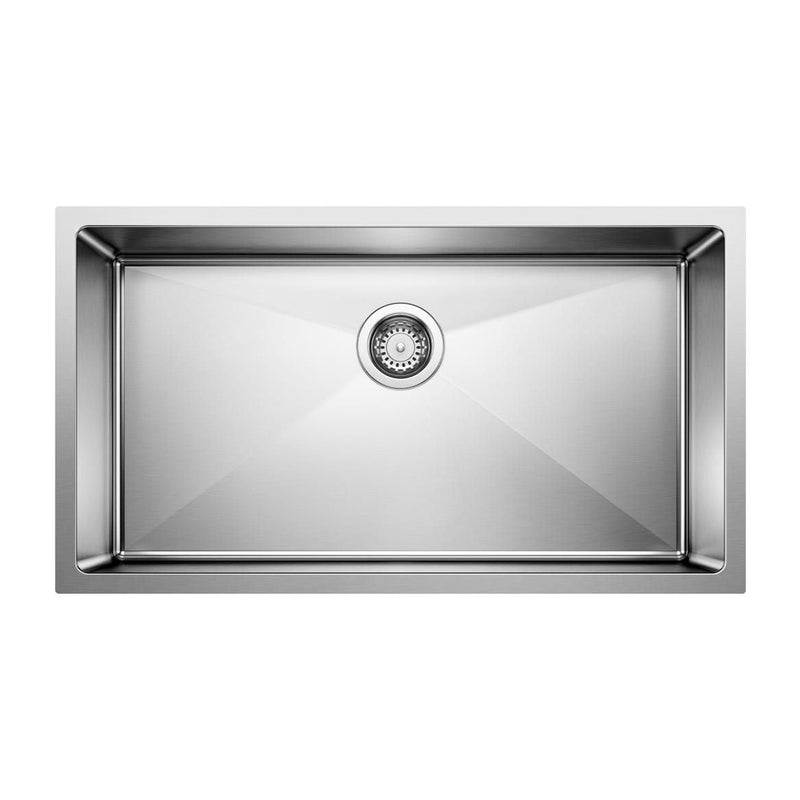 Quatrus R15 32-in Super Single Bowl Undermount Stainless Steel Kitchen Sink P9J6