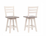 Alice Grey/White Swivel Counter/Bar Stool with Back Rest, 2-pc V9N4 - product image 1