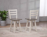 Alice Grey/White Swivel Counter/Bar Stool with Back Rest, 2-pc V9N4 - product image 7