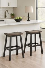Arnold Oak/Dark Grey Counter/Bar Stool with Back Rest, 2-pc R7A6 - product image 4