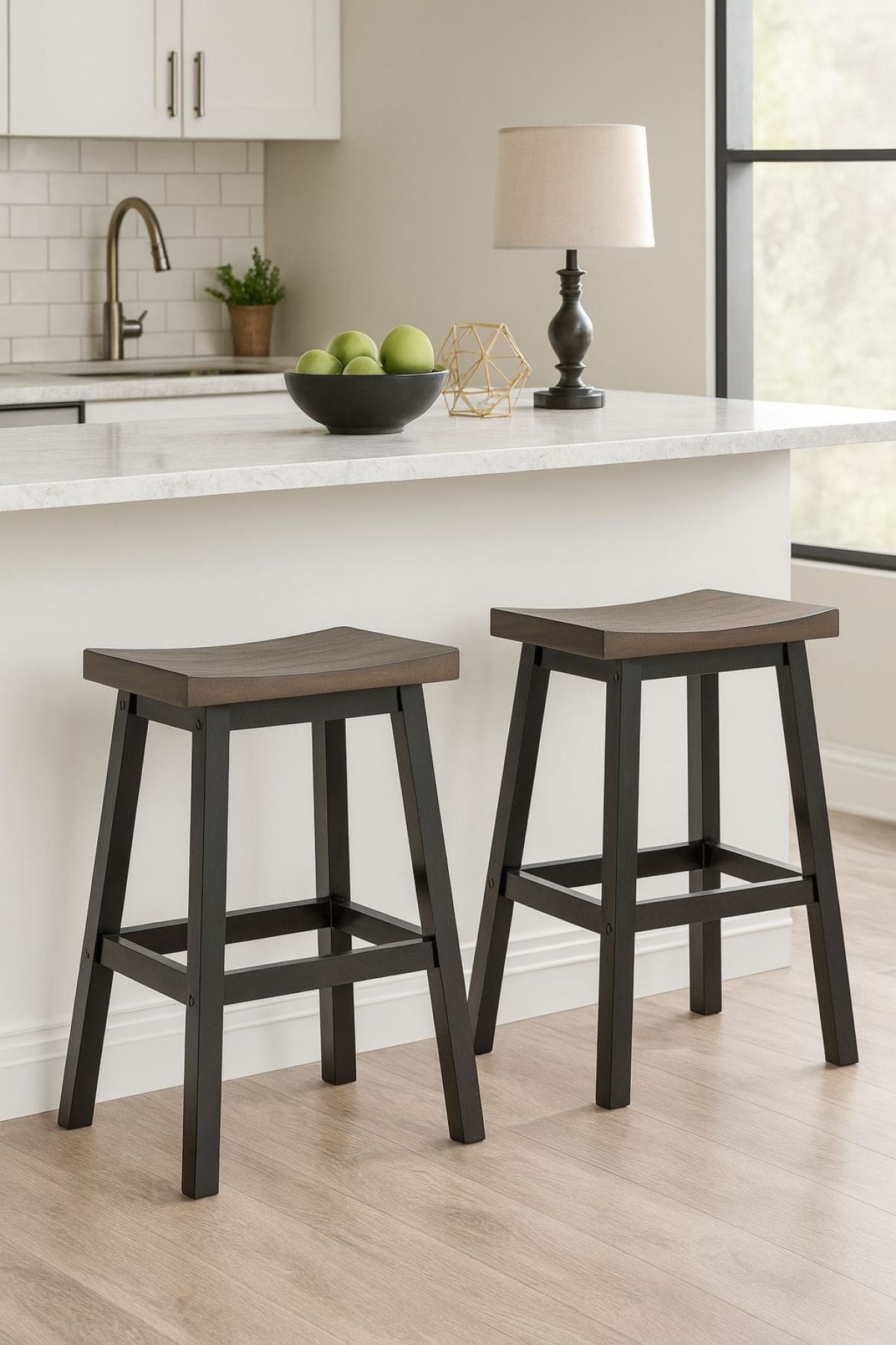 Arnold Oak/Dark Grey Counter/Bar Stool with Back Rest, 2-pc R7A6 - product image 4