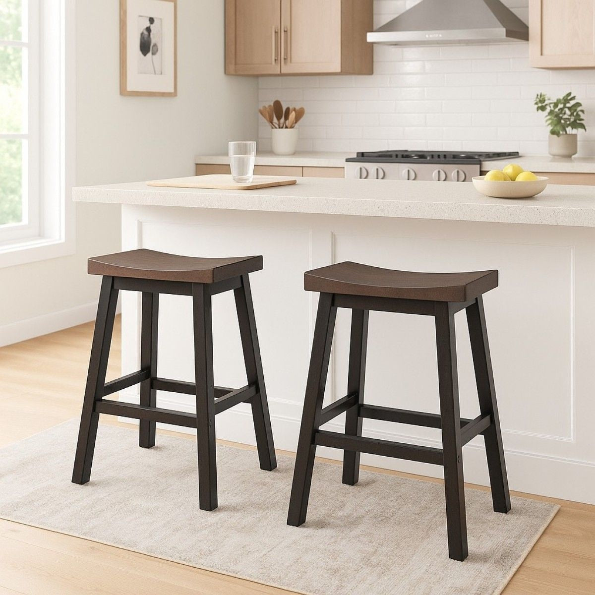 Arnold Oak/Dark Grey Counter/Bar Stool with Back Rest, 2-pc R7A6 - product image 6