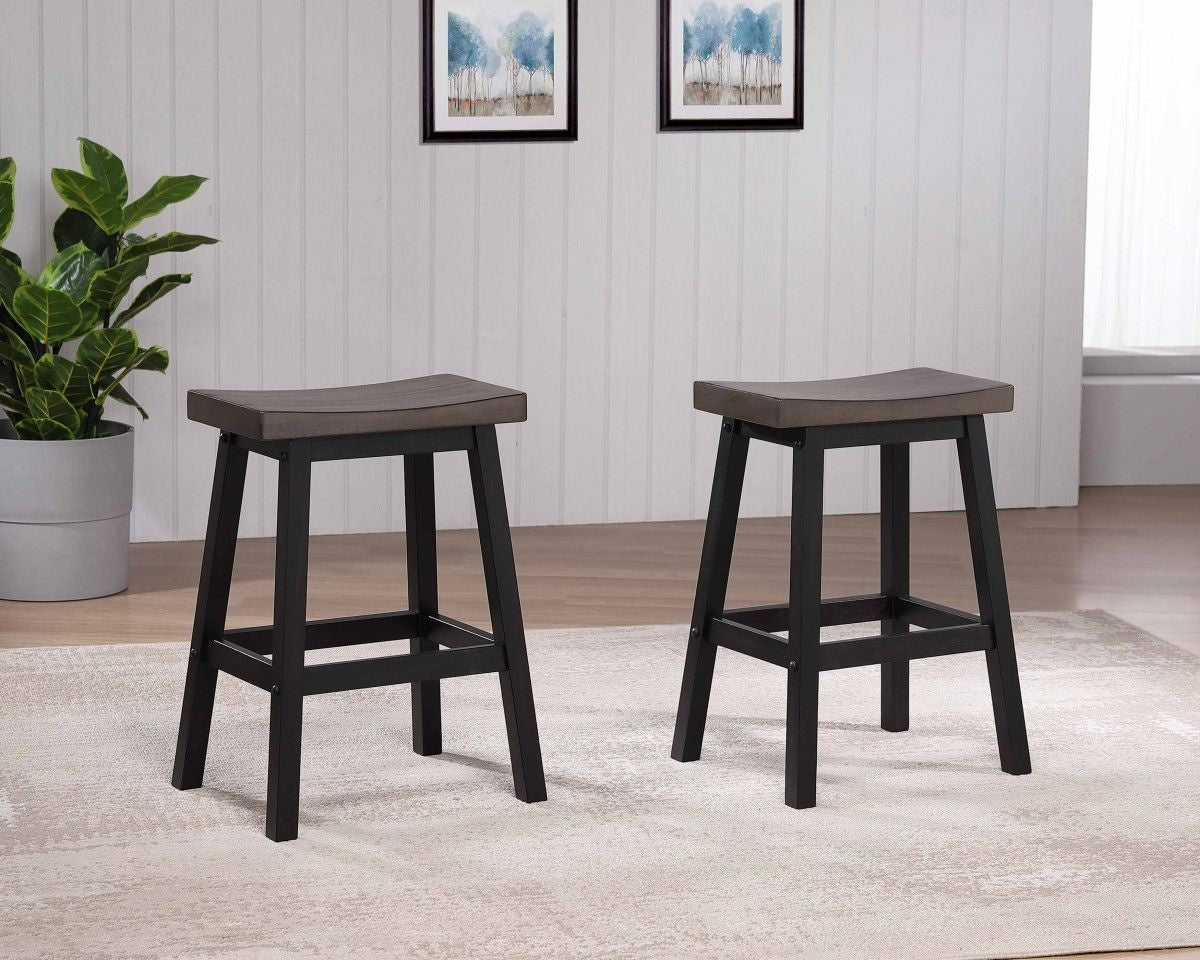 Arnold Oak/Dark Grey Counter/Bar Stool with Back Rest, 2-pc R7A6 - product image 7
