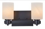 Cambray 2-Light Alabaster Shade Vanity Light, Black R7U9 - product image 1