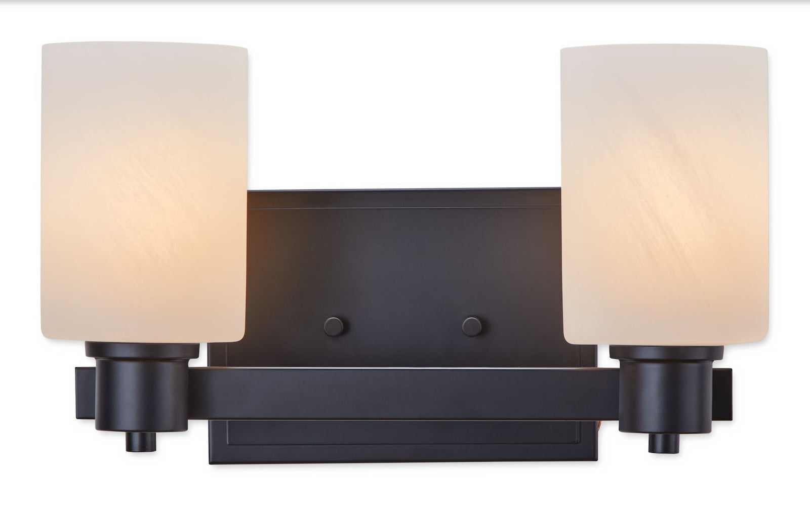 Cambray 2-Light Alabaster Shade Vanity Light, Black R7U9 - product image 1