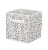 Cube Fabric Drawer Basket, White and Grey Tiled, 10.5 x 10.5 x 11-in I6Q2 - product image 1