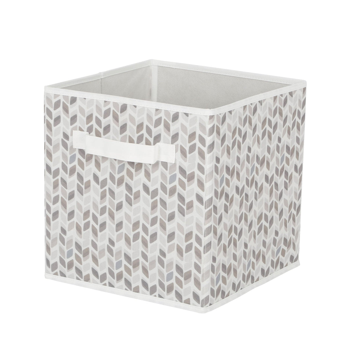 Cube Fabric Drawer Basket, White and Grey Tiled, 10.5 x 10.5 x 11-in I6Q2 - product image 1