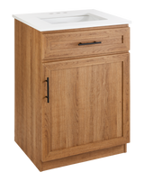 Danville Single Door Single Sink Stone Top Bathroom Vanity, Honey Oak, 24-in K0L3 - product image 1