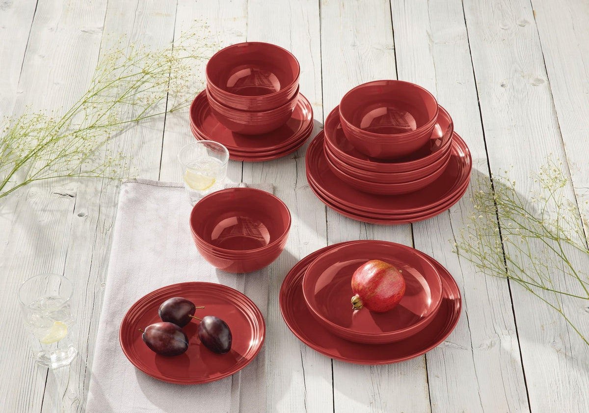 Edenhill Farmhouse Bistro Stoneware Dinnerware Set, Serves 4, 16-pc, Red I3T9 - product image 7