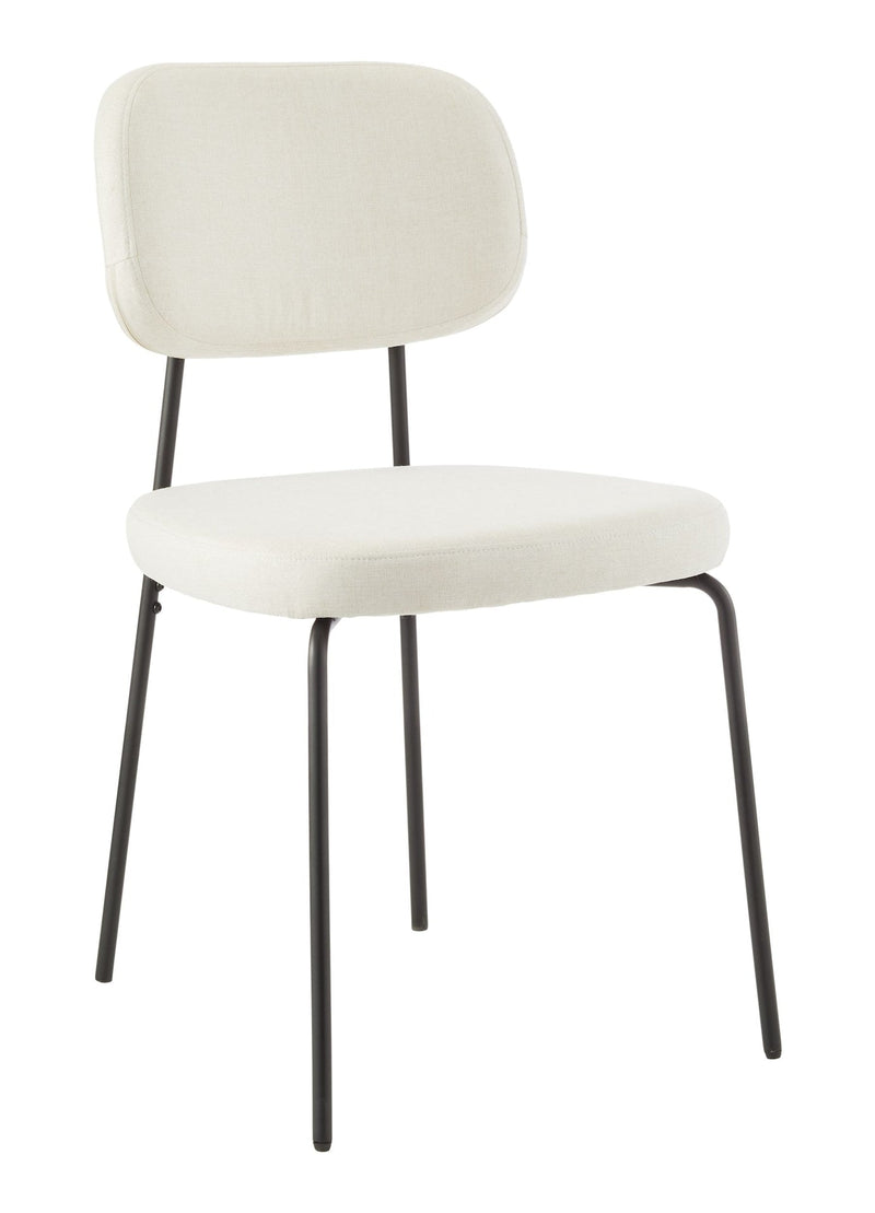 Evelyn Upholstered Fabric Dining Chair, Off-White/Light Grey K4X9