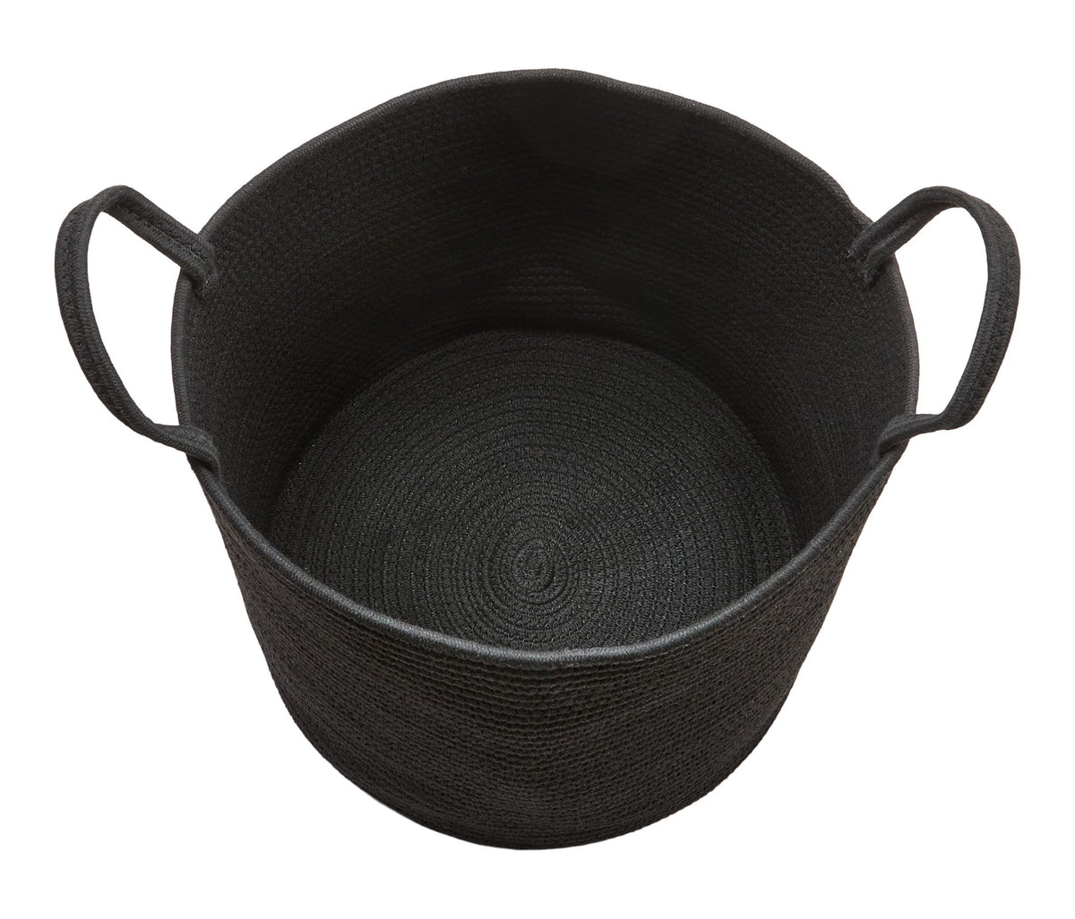 Finn Woven Cotton Rope Storage Basket, Black D8O9 - product image 1