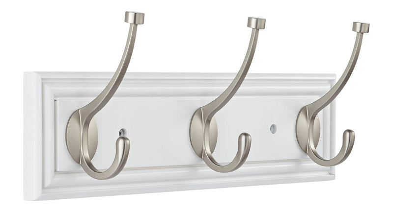 Galena Stainless Steel 3-Hook Rail, White, 16-in L2S0