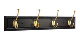 Galena Stainless Steel 4-Hook Pill Top Rail, Black/Brass, 27-in D4G2 - product image 1