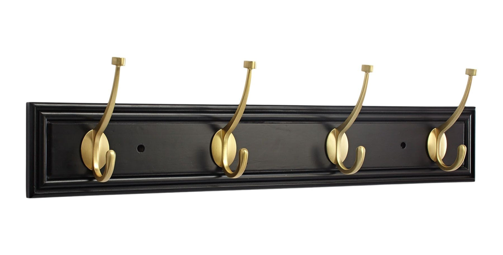 Galena Stainless Steel 4-Hook Pill Top Rail, Black/Brass, 27-in D4G2 - product image 1