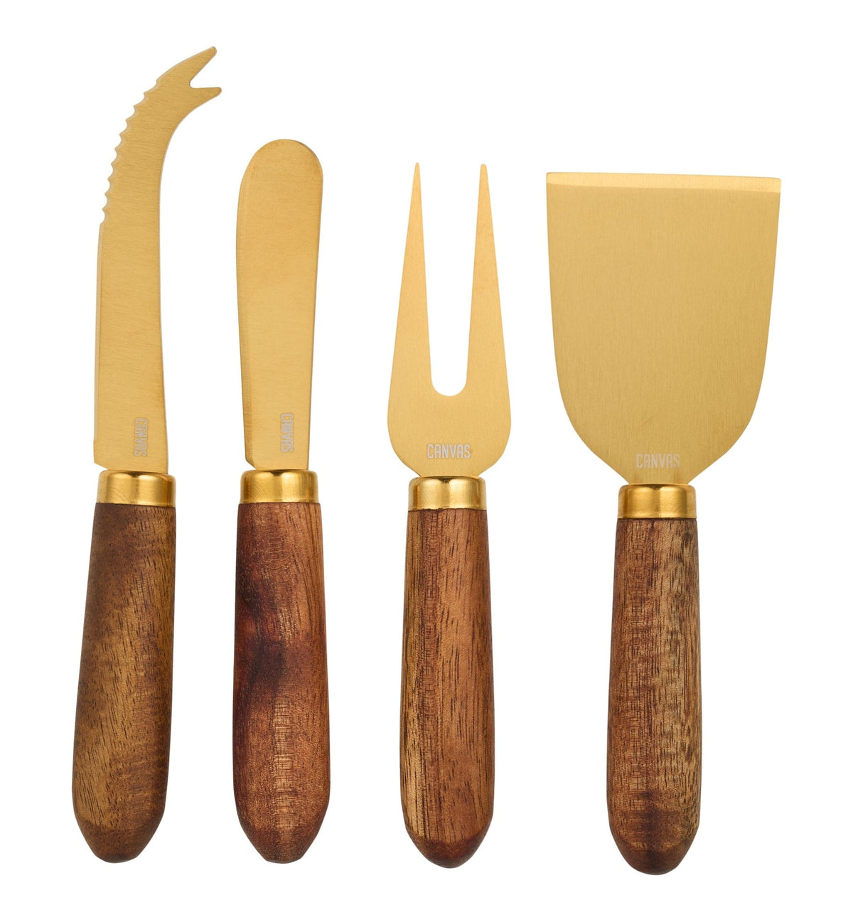 Gold & Wood Cheese Knives with Wooden Handle K6C5 - product image 1