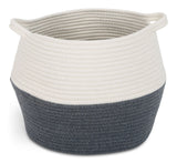 Henley Round Rope Basket, White/Grey, 12.6 x 12.6 x 11.8-in R2B6 - product image 1